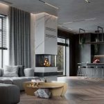 Чорно-білий дизайн інтер'єру для холостяцької квартири