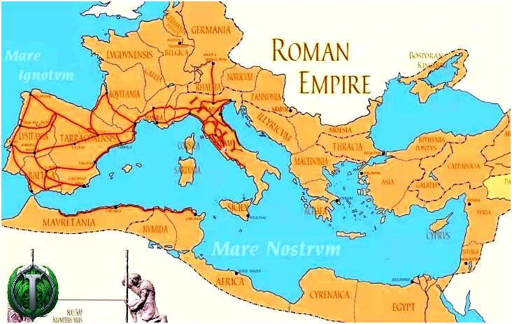 Мапа всієї території Стародавнього Риму.