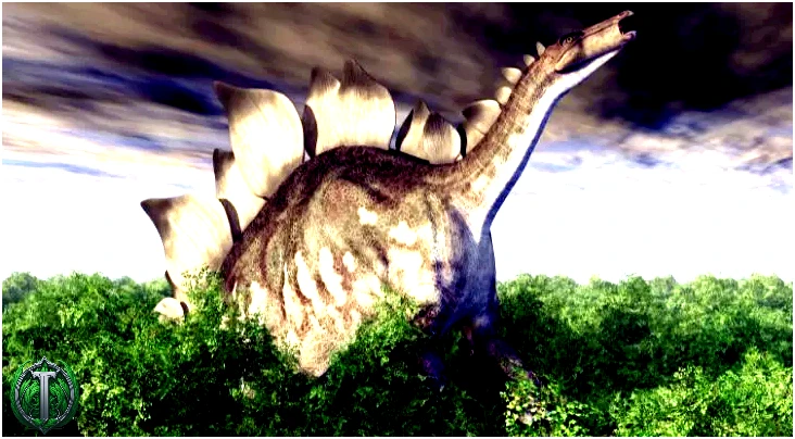 Динозавр стегозавр стоїть у всій своїй красі