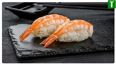 Суші нігірі з креветкою — мінімалістична форма суші лише з двох інгредієнтів, низькокалорійний варіант доставки суші в Дніпрі від Суші Майстер